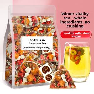 Goddess Six Treasures Tea - Jujube Longan Regaliz Rose Poria Tea-Nutre la sangre femenina y Qi Protege la piel y la tez - Product Image 1