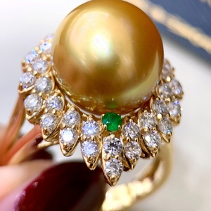 Bague œil de cheval en or thé naturel, style tendance, micro-goutte d'eau 11-12 mm, presque sans défaut, incrustation de précision 925, luxe léger - Product Image 4