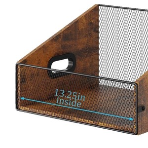 ชั้นวางแผ่นเสียงไม้สีไหม้ 1 ชั้น ชั้นวางซีดีแบบตั้งโต๊ะ โซลูชั่นจัดเก็บ - Product Image 5