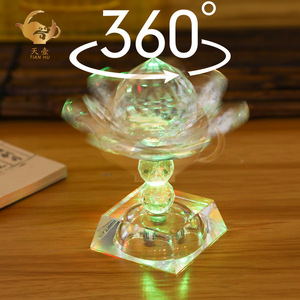 Crystal Lotus <b>Lamp</b> Ornament White Crystal Flameless Religious Activity Candle Holder - Product Image 4