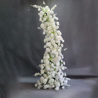 Composition florale artificielle blanche et verte pour arche de mariage, décoration de mariage, arrangement floral pour banquet de mariage