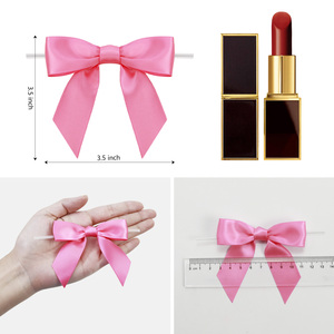 Pita poliester merah muda pita desain bunga cantik berkilau natal/pernikahan hadiah pita goni sutra Grosgrain Organza logam - Product Image 5