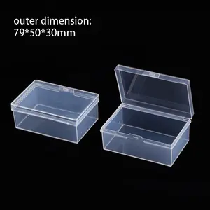 Plastic Kleine Mini Clear Items Cosmetica Vierkante Rechthoek Case Pp Opslag Voor Container Kralen Verpakking Met Deksel
