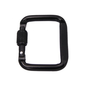 Mousqueton carré en aluminium de 2 pouces avec verrouillage à vis, robuste, avec anneau en D, pour accessoires de sac, sangles, bricolage et usage extérieur - Product Image 1