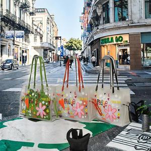 New Durable Fashion Women Handbags Open <b>Top</b> Large Capacity <b>PVC</b> Bags with Polyester Lining for Young Ladies - Product Image 3