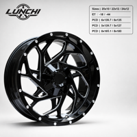Jantes en alliage d'aluminium noires pour mise à niveau/rénovation, pour pick-up et SUV tout-terrain Bronco, 18*9 20*10 22*12 24*12 6x135/139.7 8*165.1 pour Chevrolet
