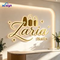 Enseigne lumineuse LED 3D personnalisée en acier inoxydable, rétroéclairée, compatible HomeKit, télécommande, pour bureaux, commerces, devantures de magasins, bâtiments