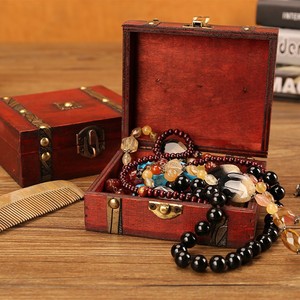 Classic <b>Lockable</b> Wooden Jewelry <b>Box</b> Solid Color Flip Opening Home Organizer Wedding Favor <b>Storage</b> <b>Box</b> - Product Image 3