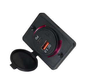 Cargador de Coche 2 en 1 de 3.1A con Panel de Enchufe Modificado, Doble Salida USB QC3.0 con Voltímetro LED e Interruptor de Encendido/Apagado, Cable de Alimentación para Camión - Product Image 1