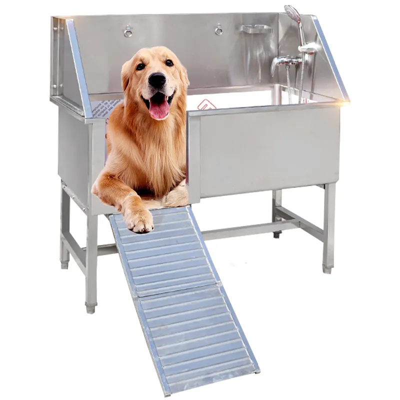 नई प्रकार का कुत्ता सौंदर्य स्टेनलेस स्टील बाथटब वृद्धि हुई क्षमता डिजाइन पालतू सौंदर्य स्नान टब के लिए उपयुक्त सभी पालतू जानवर