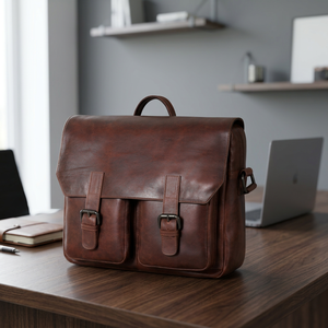 Sac messager en cuir, grand sac à dos pour hommes d'affaires, fermeture à boucle durable, toutes saisons - Product Image 2