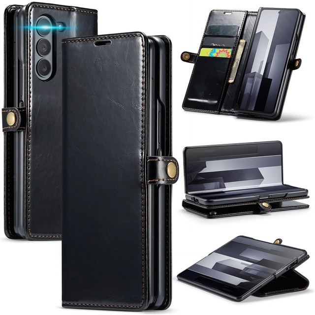 Chic Luxurious Vintage Style Folding Flip Cover Card Slot Luxury Fashion Case Ultra for Samsung for Galaxy Z Fold Mobile Phone