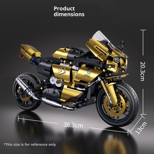 88804 <span class=keywords><strong>Serie</strong></span> Tecnologica Duka Moto Edizione da Corsa Nero Oro, Giocattolo in Plastica ABS per Ragazzi, Blocchi da Costruzione a Piccole Particelle Fai-da-Te - Product Image 4