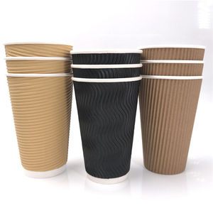 Vaso de Papel Desechable Biodegradable con Diseño Personalizado, 4oz 8oz 12oz 16oz, Doble Pared, Grado Alimenticio para Café Caliente y Bebidas - Product Image 2
