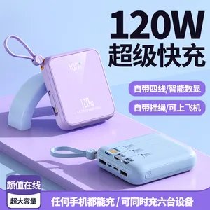 Powerbank Led portabel isi daya cepat, kabel bawaan 20000mah Android tipe C UNTUK Iphone 13 14 Pro Max