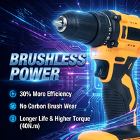 Perceuse sans fil 16,8 V sans balais, couple élevé 40 Nm, mandrin sans clé portable, certifiée CE, pour le marché sud-américain, 1,5 Ah, pour le perçage