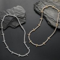 Collier pour homme Wolf Fang Accessories, chaîne tennis Hip Hop, en laiton et zircon, bijoux de marque tendance
