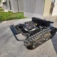 Tondeuse à gazon télécommandée homologuée CE EPA, moteur à essence puissant, tondeuse à gazon à chenilles à braquage zéro pour affronter la végétation dense