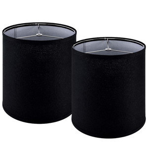 Abat-jour en tissu cylindrique noir, style asiatique, accessoire de lampe facile à installer - Product Image 5