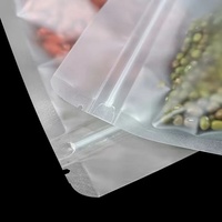 Sac à fermeture éclair plat mat réutilisable de qualité alimentaire, prix d'usine, pochette transparente givrée pour noix, fruits secs, Snack, thé
