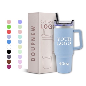 40oz Double Wall Stainless Steel Travel Tumbler Handle <b>Straw</b> Customized Color American Style 6-12 Hours Thermal Insulation - Product Image 2
