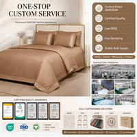 Ensemble de literie jacquard personnalisé OEM ODM, broderie de logo personnalisée, housse de couette, drap, taie d'oreiller, fabricant de literie d'hôtel