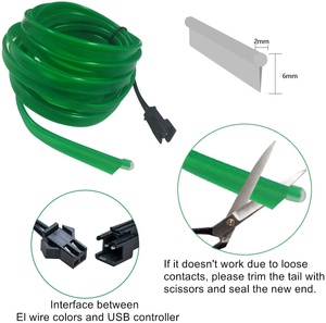 Luces <span class=keywords><strong>LED</strong></span> de Tira para Interiores de Automóviles, Cable EL, Luces de Neón USB, Luces Intermitentes, Kits de Iluminación Ambiental para Decoración Interior de Automóviles - Product Image 5