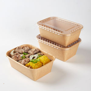 Caja de Papel Kraft Transparente con Tapa, Ecológica, Impermeable y Apta para Microondas, para Envasar <span class=keywords><strong>Comida</strong></span> Rápida, Sushi y Postres, Platos Desechables - Product Image 3