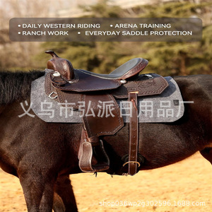 Tapis de selle antidérapant style western en feutre de laine, absorbant les chocs et anti-transpiration, pour équipement d'équitation - Product Image 5