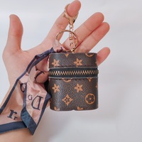 Étui de rangement de luxe en similicuir PU pour écouteurs, porte-clés et porte-rouge à lèvres pour femmes