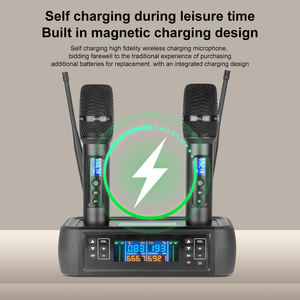 S200 אנטי מיילל אלחוטי מיקרופון דינמי מיקרופון עם טעינה מגנטית לשירת קריוקי - Product Image 6