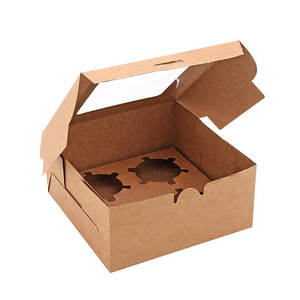 Caja de galletas para pasteles, pasteles, dónuts, para fiesta de cumpleaños, ceremonia de boda, paquete de <span class=keywords><strong>4</strong></span> cajas para hornear magdalenas, venta al por mayor - Product Image 3