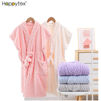 Robe de bain enveloppante en polaire corail super douce, respirante et à séchage rapide pour femme, collection Printemps-Automne 2024