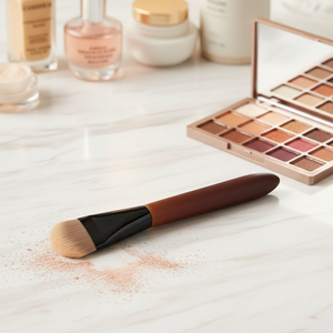 Brocha de Maquillaje de Una Sola Hoja para Base, Brocha Plana Angulada para Base Líquida y Mascarillas, Herramienta de Maquillaje que No Deja Marcas - Product Image 1