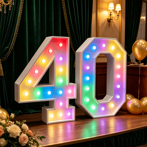 Décoration de fête d'anniversaire, grandes lettres et chiffres LED, métal, extérieur, géants, 3 pieds, 4 pieds, lettres et chiffres lumineux géants pour <span class=keywords><strong>location</strong></span> de fête - Product Image 5