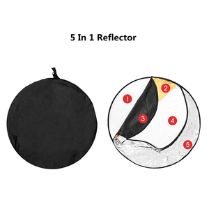 Réflecteur transparent, 5 en 1, 80cm, or, argent, blanc, <span class=keywords><strong>noir</strong></span>, réflecteur de photographie rond Portable pour Studio - Product Image 6