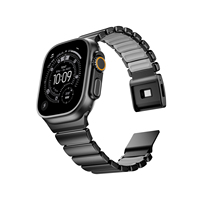 Tali Jam Tangan Magnetik dari Paduan Titanium untuk Iwatch, Tali Baja Tahan Karat yang Dapat Disesuaikan untuk Iwatch Series, Tali Paduan Titanium+karet