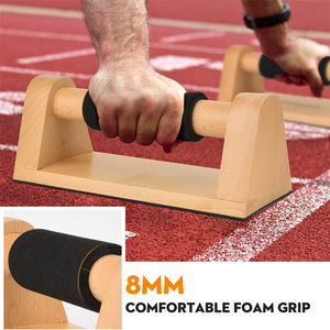 HOYE CRAFTS Human Sturdy Pushup Stands <strong>with</strong> Full Non-slip Baseplate Wood <strong>Push</strong> <strong>up</strong> <strong>Bars</strong> - Product Image 4