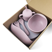 Ensemble bol et cuillère en Silicone de qualité alimentaire micro-ondable pour bébé, tasse à boire avec paille ensemble d'alimentation pour tout-petits