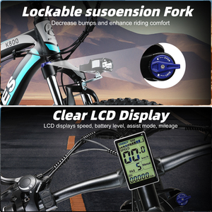 KETELES K800 26" Fat Tire E-Bike 48v/15AH Lithium <b>Battery</b> Mountain Bike Disc for Adults AWD K800 21-Speed Gear Ensures Precise C - Product Image 3