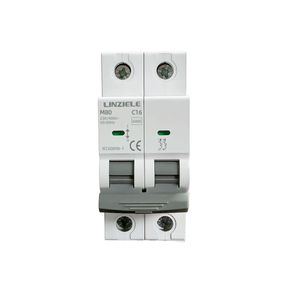 Disjoncteur miniature 6kA 6000A à haute capacité de coupure 2P 16A en matériau PA66 LINZIELE M80 MCB Type C CE IEC60898-1 Montage sur rail - Product Image 1