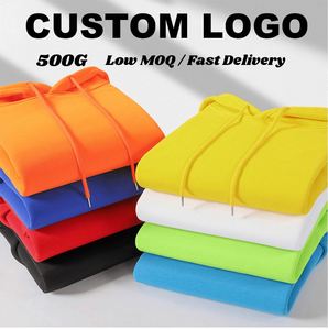 500G Particle Fleece Lined Kids Bamboo Fiber Hoodie Embroidered XL Custom Logo Group Class Uniform Promotional <b>Work</b> <b>Sweatshirt</b> - Product Image 1