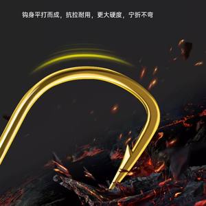 Anzuelos de pesca Izu para carpa cruciana de agua dulce, con púas, juego de anzuelos dobles con funda dorada, producto terminado con línea atada - Product Image 3