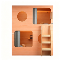 Lit-capsule moderne en bois avec rangement intégré, design populaire pour dortoirs, appartements, chambres, salons, auberges de jeunesse, aéroports et hôtels