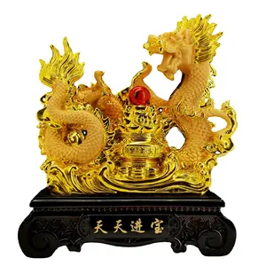 Resin Animal Statue Chinese Dragon Sculpture Mini Dragon Home Shopping Mall Decoration Cartoon Feng Shui Items Resin Crafts