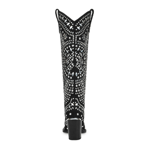 <span class=keywords><strong>Botas</strong></span> Vaqueras Negras Hechas a Mano WETKISS, MOQ Bajo, con Punta de Acero, Tachuelas, Tacón Grueso, Altura hasta la Rodilla, <span class=keywords><strong>para</strong></span> Fiesta - Product Image 4