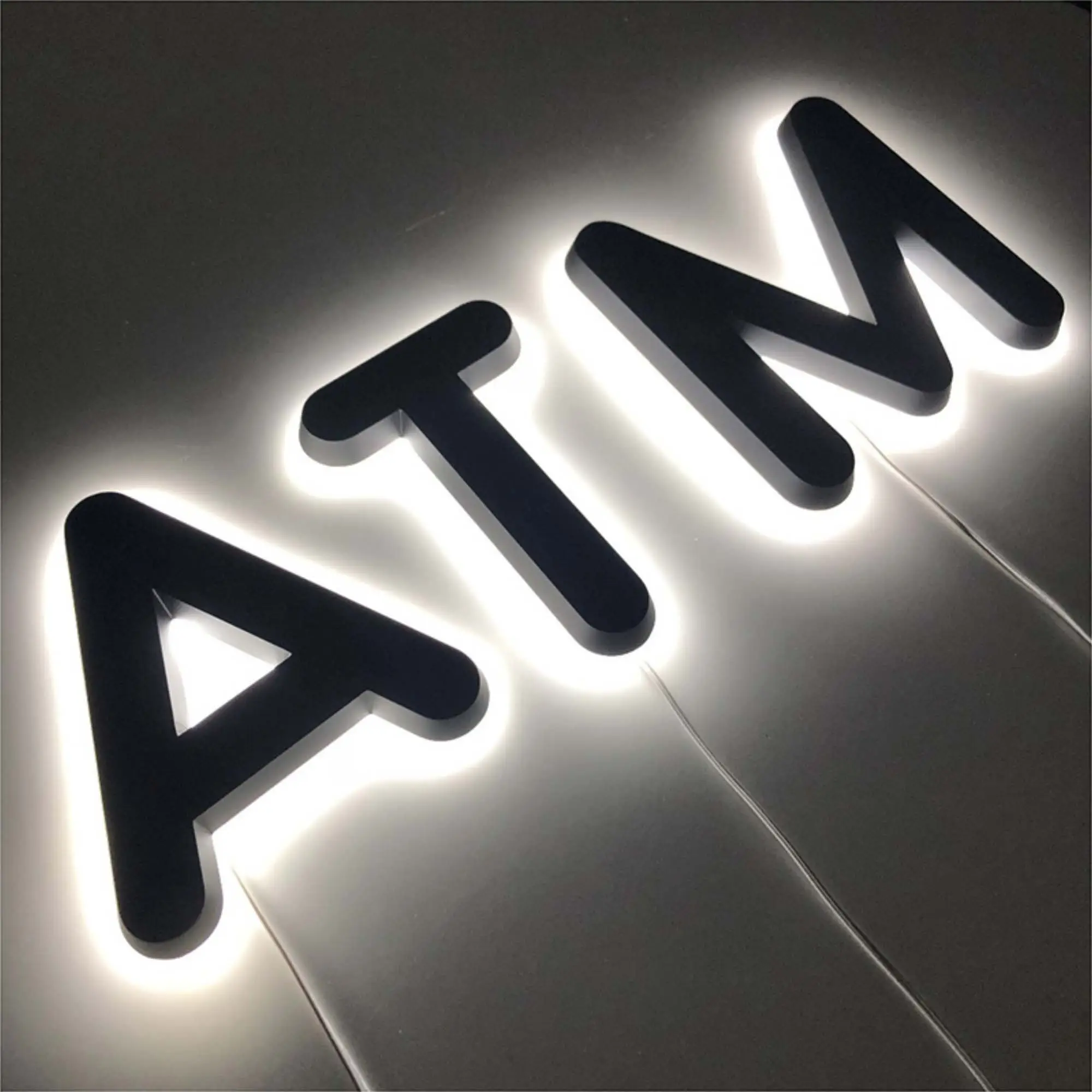 Custom Store Front Metal Logo Light Up Office Commercial Business Reception Led Signs 3d Signage Backlit