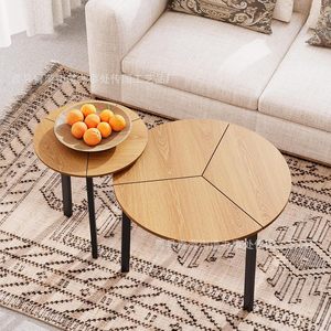 <b>Foldable</b> Round Solid <b>Wood</b> Dining <b>Table</b> Qtz 001 For Home Use Above 10 Seats - Product Image 1