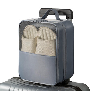 Sac de rangement de voyage portable personnalisé en polyester avec fermeture éclair, idéal pour chaussures scolaires et câbles - Commande en gros mixte prête à expédier - Product Image 1