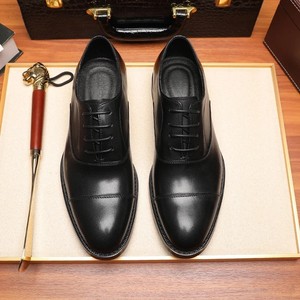Scarpe Oxford da <span class=keywords><strong>Uomo</strong></span> Autunnali in Microfibra con Punta Affusolata e Lacci, Suola in Gomma Resistente all'Usura, per Ufficio e Lavoro - Product Image 3
